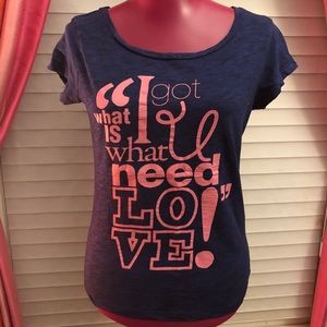 “I Got Love” Vintage Divided Red Tee by H&M (NWOT) size 8